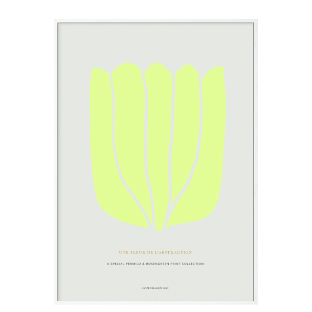 Poster. Fleur de abstraction No. 7 - yellow/grey