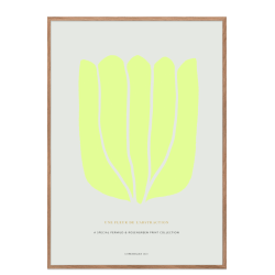 Poster. Fleur de abstraction No. 7 - yellow/grey