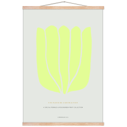Poster. Fleur de abstraction No. 7 - yellow/grey