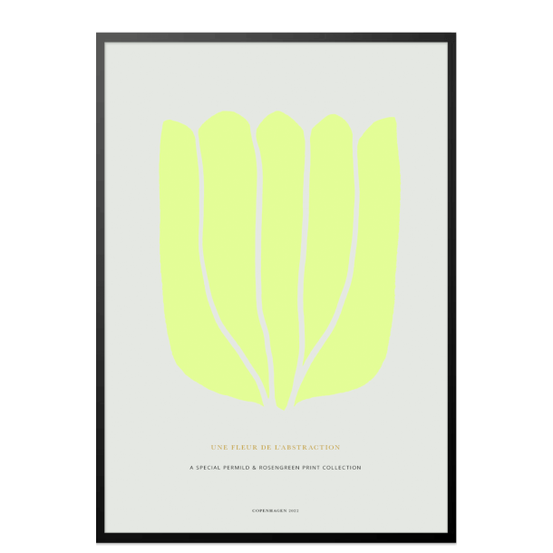 Poster. Fleur de abstraction No. 7 - yellow/grey