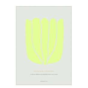 Poster. Fleur de abstraction No. 7 - yellow/grey
