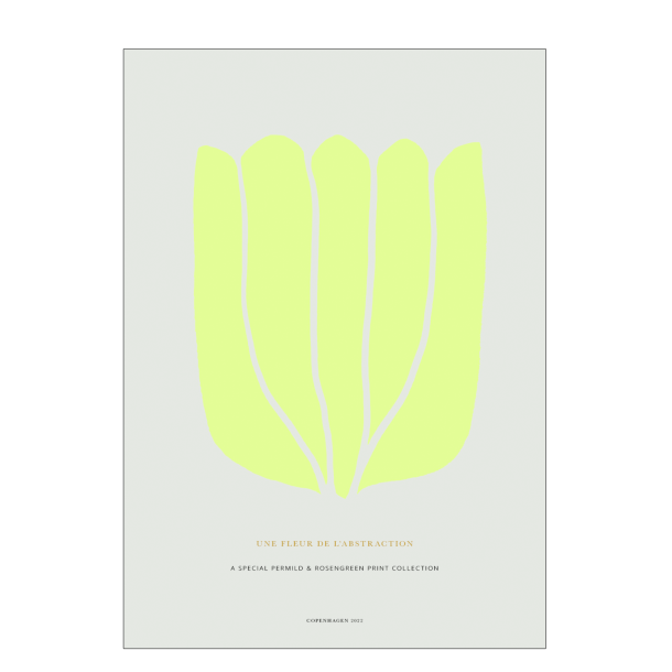 Poster. Fleur de abstraction No. 7 - yellow/grey