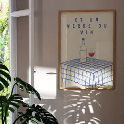 Plakat. Et un verre de vin.