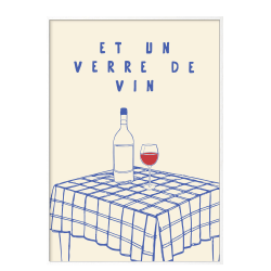 Plakat. Et un verre de vin.