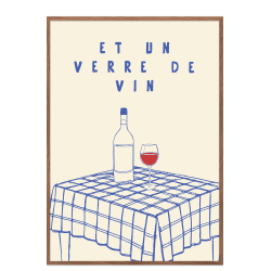 Plakat. Et un verre de vin.