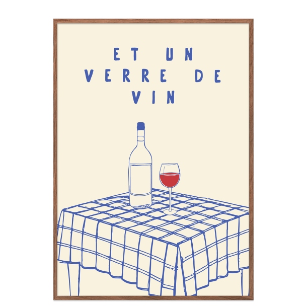 Plakat. Et un verre de vin.