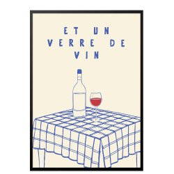 Plakat. Et un verre de vin.