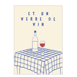 Plakat. Et un verre de vin.
