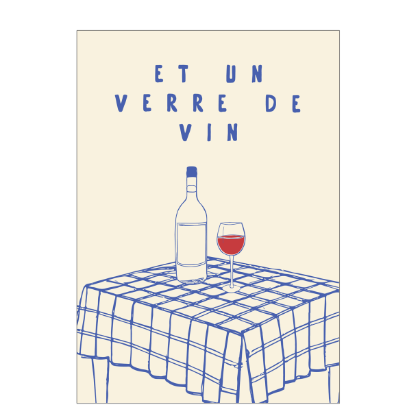 Plakat. Et un verre de vin.