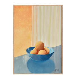 Poster with peaches in a bowl