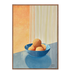 Poster with peaches in a bowl
