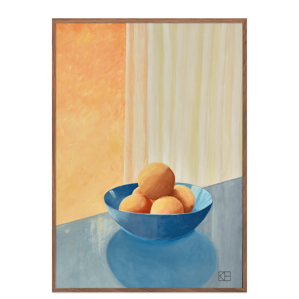 Plakat med ferskner i skl