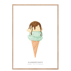 Gammeldaws isvaffel akvarel