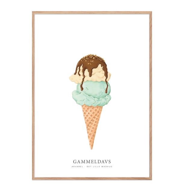 Gammeldaws isvaffel akvarel
