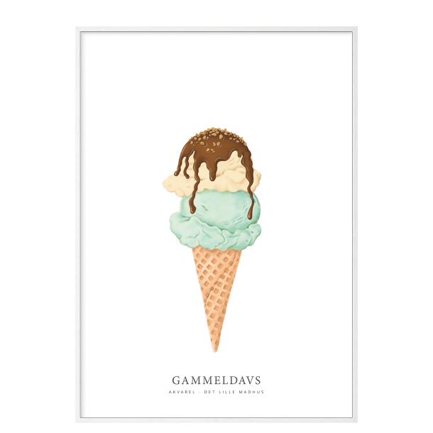 Gammeldaws isvaffel akvarel