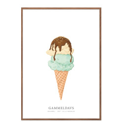 Gammeldaws isvaffel akvarel