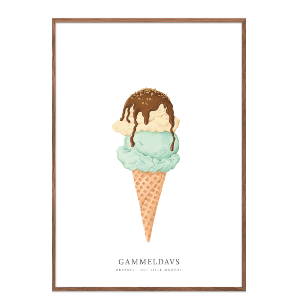 Gammeldaws isvaffel akvarel