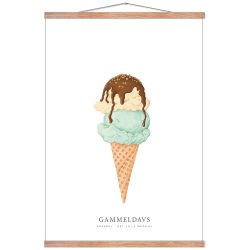 Gammeldaws isvaffel akvarel