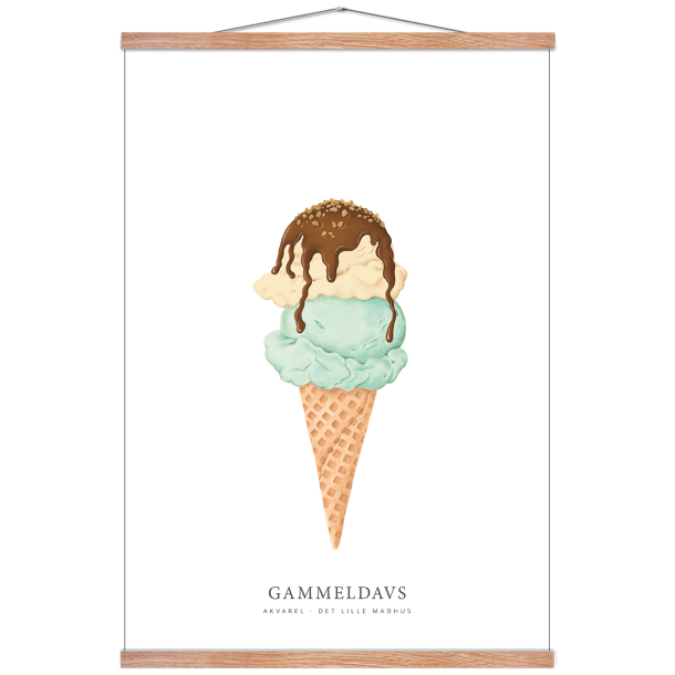 Gammeldaws isvaffel akvarel
