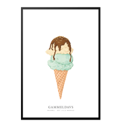 Gammeldaws isvaffel akvarel