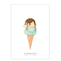 Gammeldaws isvaffel akvarel