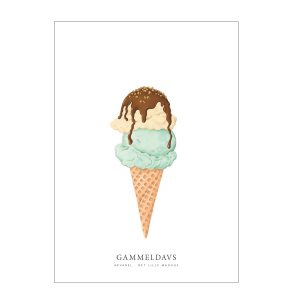 Gammeldaws isvaffel akvarel