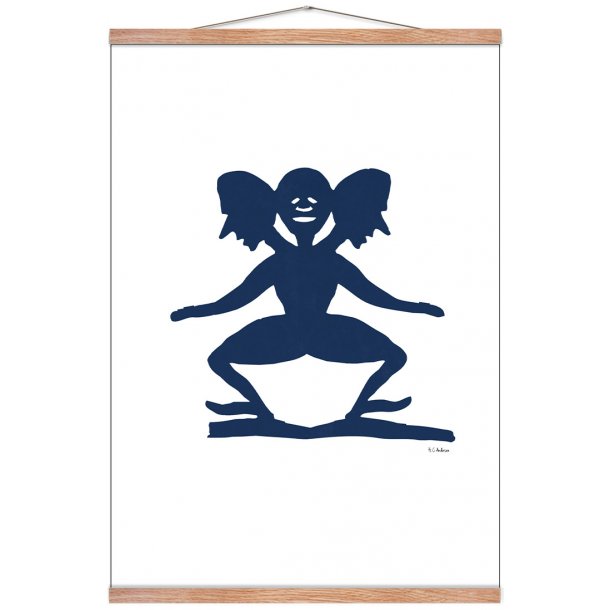 3 hovedet mand, HC Andersen papirklip. Plakat