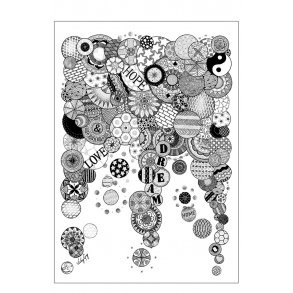 Hoffnung - Liebe - Traum Illustration - Poster