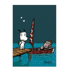 Hunden Ib auf einem Segeltrn