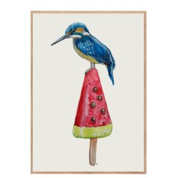 Isfugl p melon. Plakat med dyr.