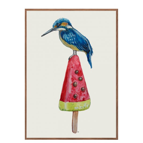 Isfugl p melon. Plakat med dyr.