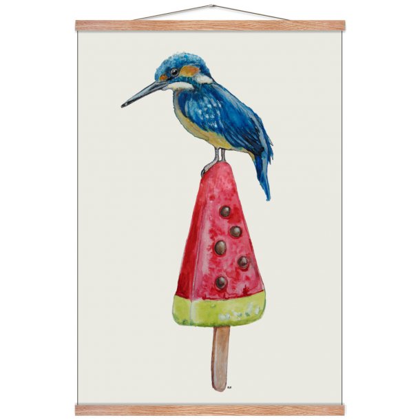 Isfugl p melon. Plakat med dyr.