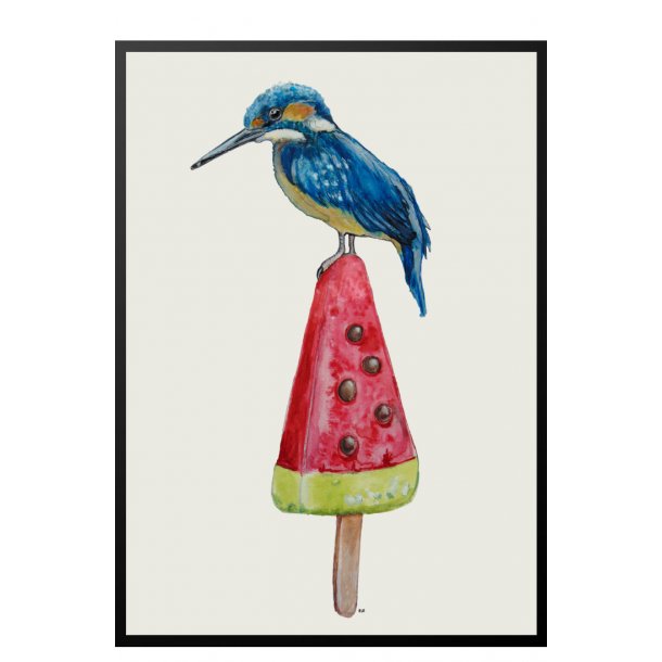 Isfugl p melon. Plakat med dyr.