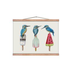 Flere isfugle. Plakat med dyr.