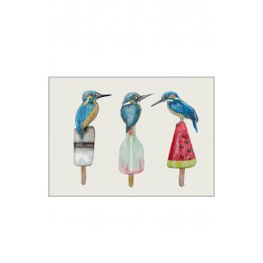 Flere isfugle. Plakat med dyr.