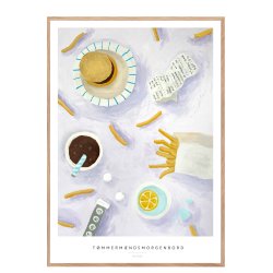 Tmmermndsmorgenbord lilla. Hvid kant