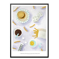 Tmmermndsmorgenbord lilla. Hvid kant