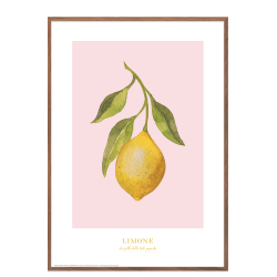 Plakat med citron: Limone (lyserd)