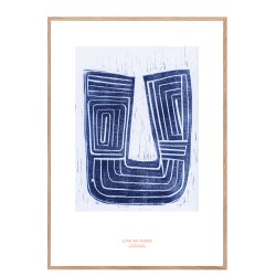 Lino on paper, blue. Print edition.