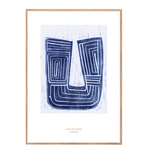 Lino on paper, blue. Print edition.