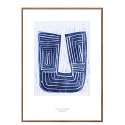 Lino on paper, blue. Print edition.