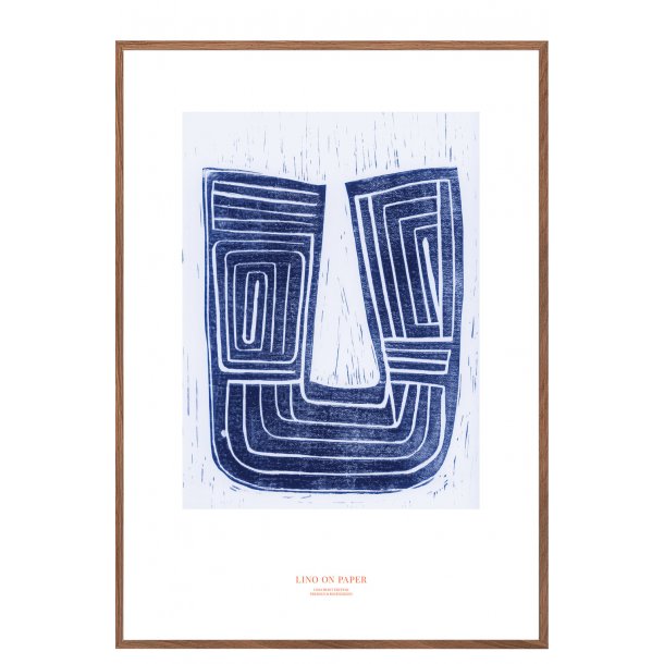 Lino on paper, blue. Print edition.