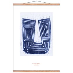 Lino on paper, blue. Print edition.