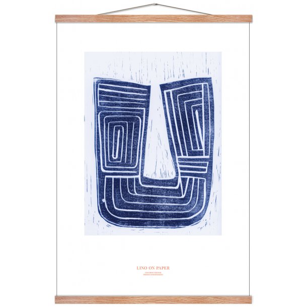 Lino on paper, blue. Print edition.