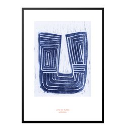 Lino on paper, blue. Print edition.