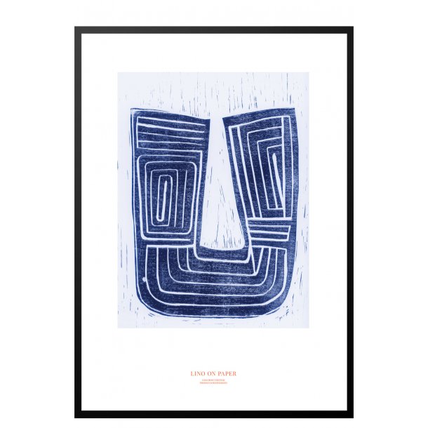 Lino on paper, blue. Print edition.