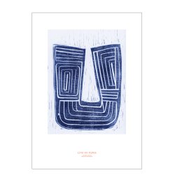 Lino on paper, blue. Print edition.