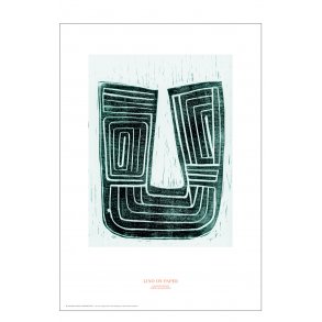 Linolschnitt auf Papier, Kupfer. Auflage drucken.