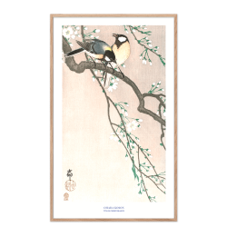 Japansk plakat | Tits on Cherry Branch 
