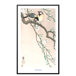 Japansk plakat | Tits on Cherry Branch 